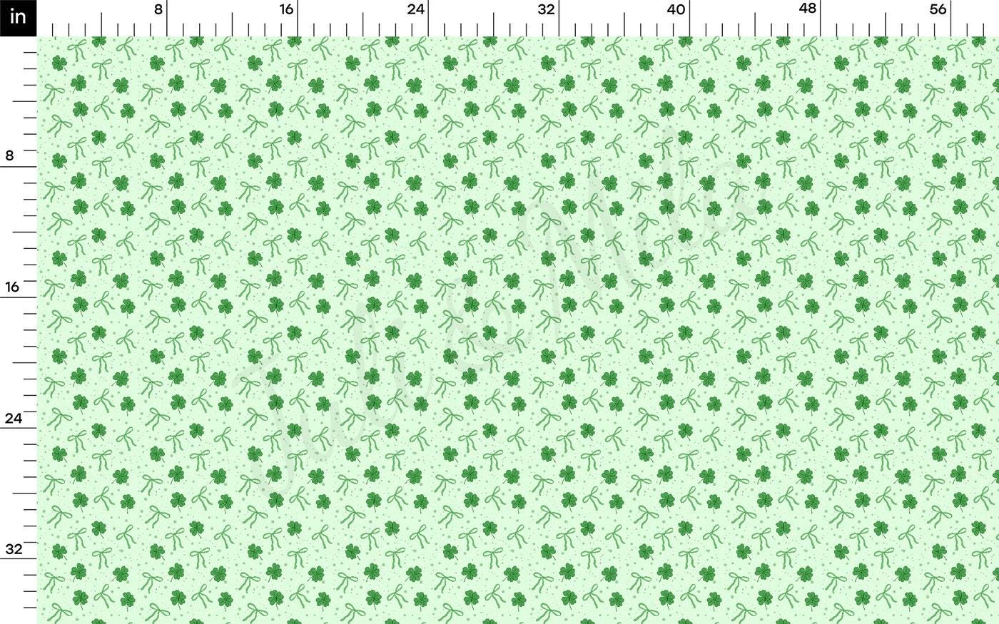 a ruler with a green pattern on it