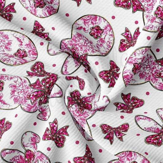 a close up of a pink and white fabric