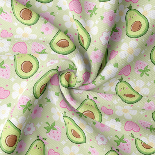 an avocado pattern on a green background