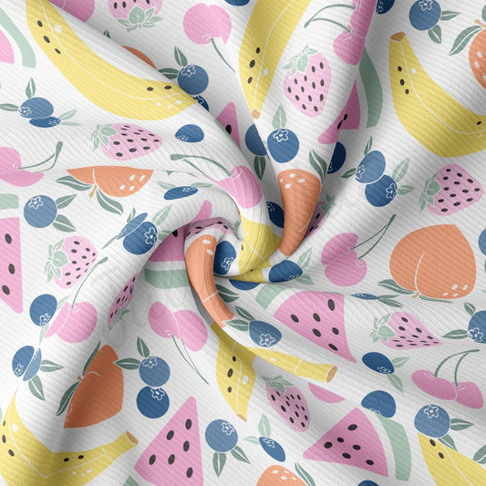 a close up of a fruit print fabric
