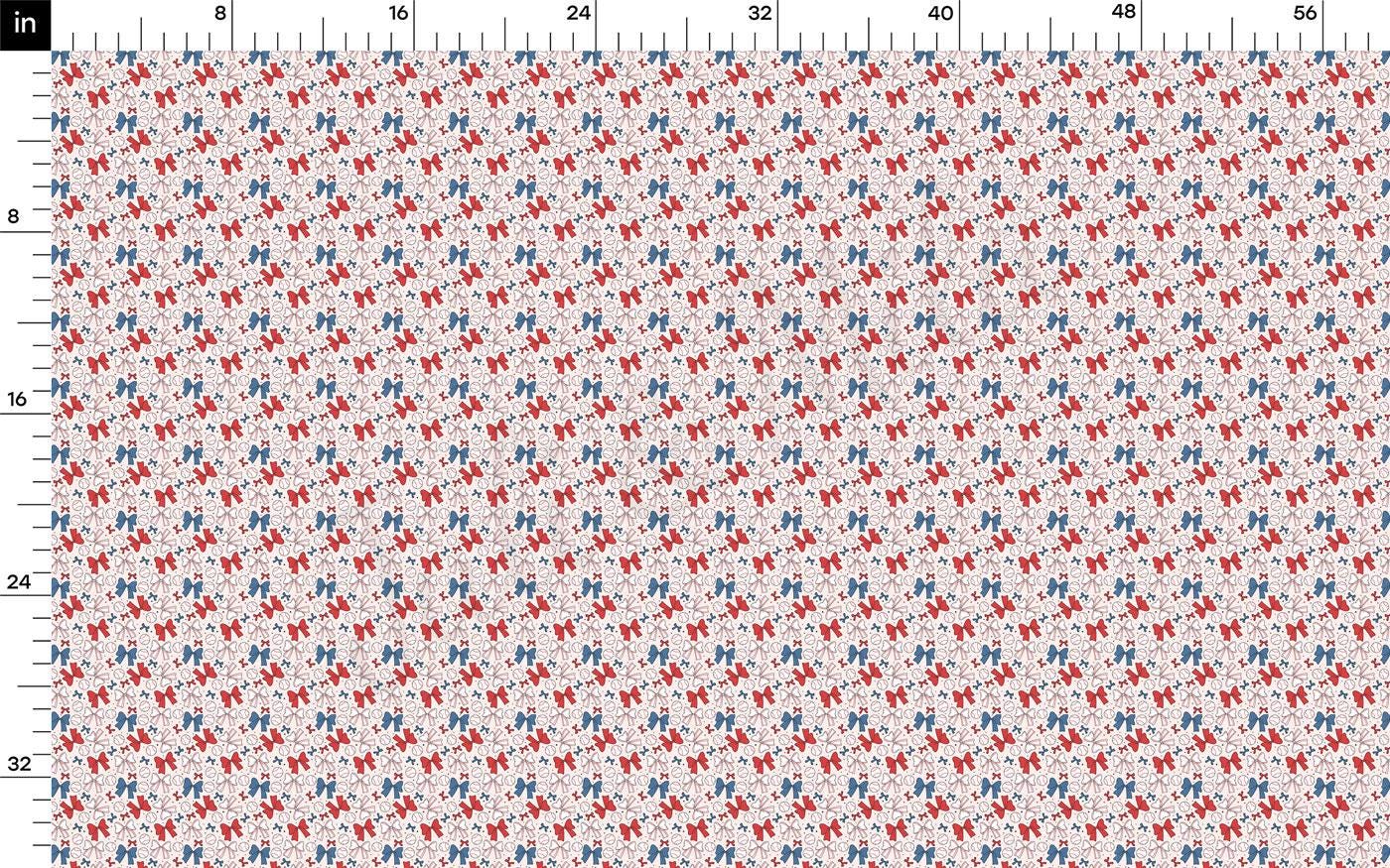 a red, white and blue pattern on a white background