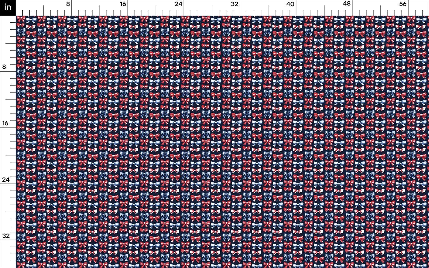 a red, white and blue pattern with a ruler