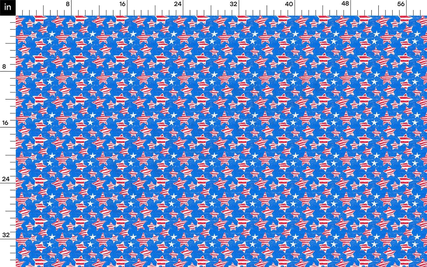a blue and red pattern with stars on it