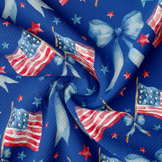 a blue background with stars and an american flag