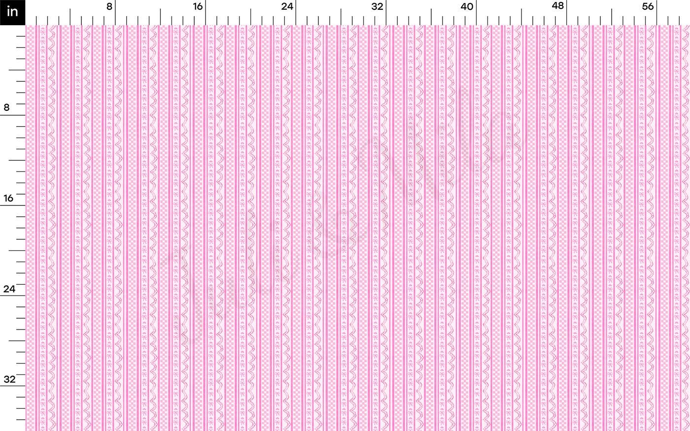 a pink and white ruler with a line of numbers on it