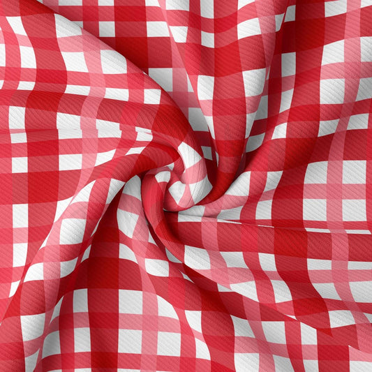 a red and white checkered fabric