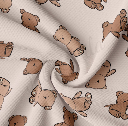 Teddy Bear Printed Liverpool Bullet Textured Fabric Liverpool Fabric AA2869