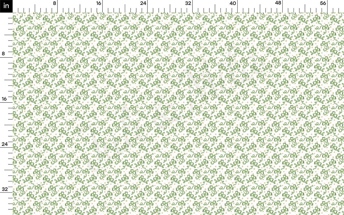 a ruler with a green flower pattern on it