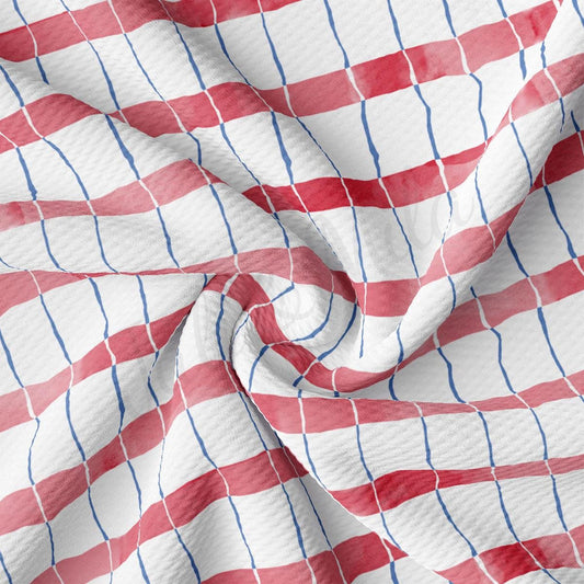 a red, white and blue checkered fabric