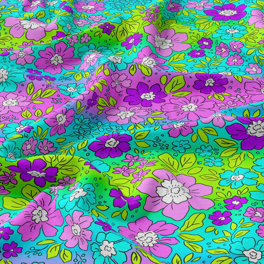 DBP Fabric Double Brushed Polyester DBP2720 Floral Flowers