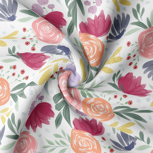Rib Knit Fabric RBK2747 Floral