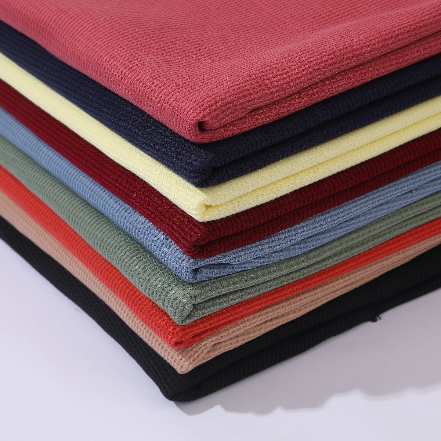 Waffle Fabric by the yard Waffle Knit Fabric Stretchy Waffle Polyester Spandex 60 inches wide Solid Colors 220GSM