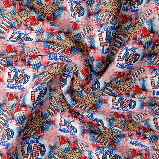 Rib Knit Fabric RBK2738 4th of July Patriotic