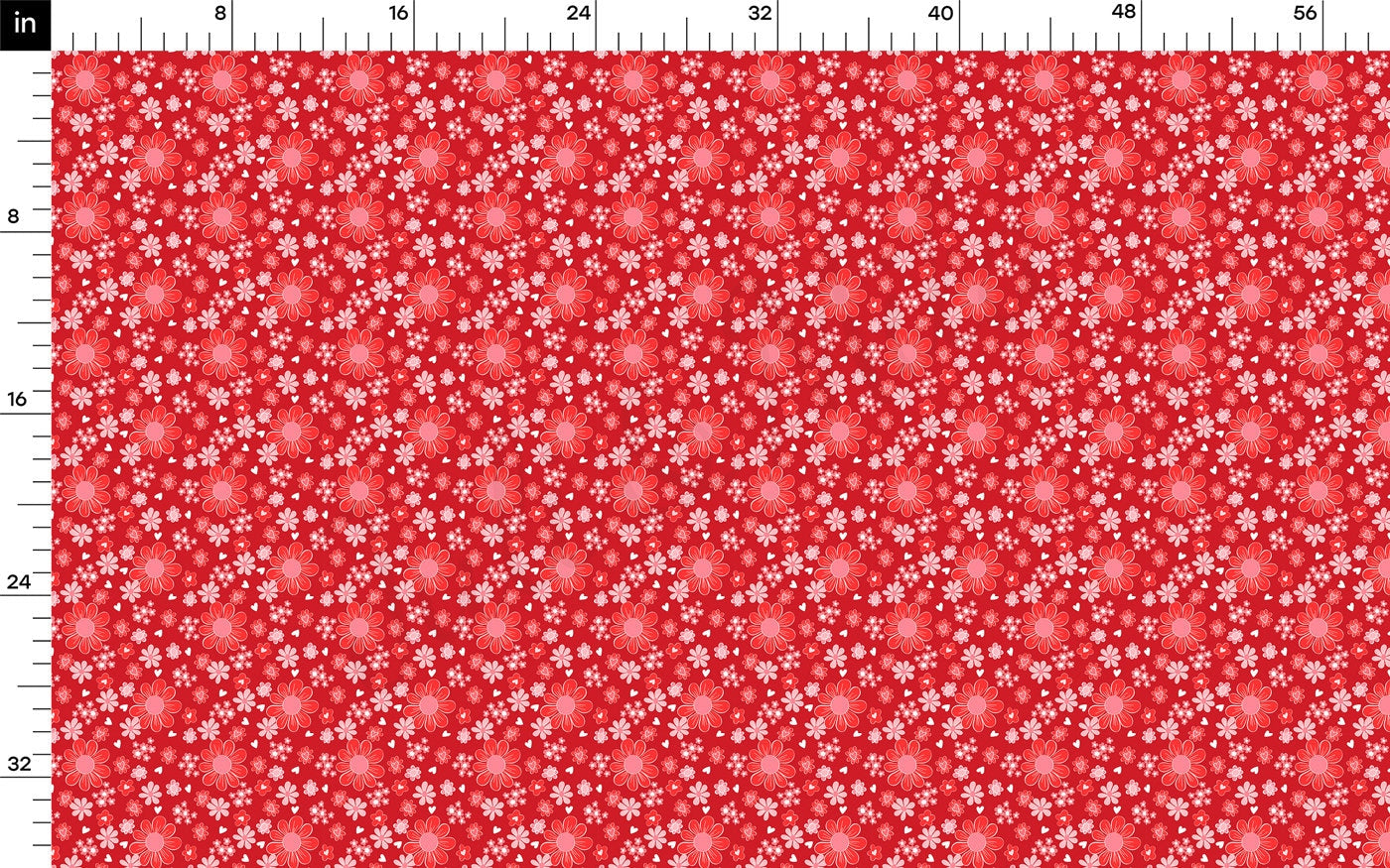 100% Cotton Fabric By the Yard Printed in USA Cotton Sateen - Cotton CTN1248 Valentine's Day