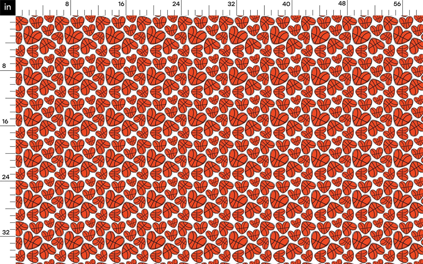 100% Cotton Fabric By the Yard Printed in USA Cotton Sateen - Cotton CTN319 Basketball