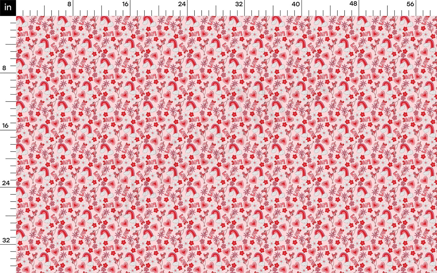 100% Cotton Fabric By the Yard Printed in USA Cotton Sateen - Cotton CTN1220 Valentine's Day