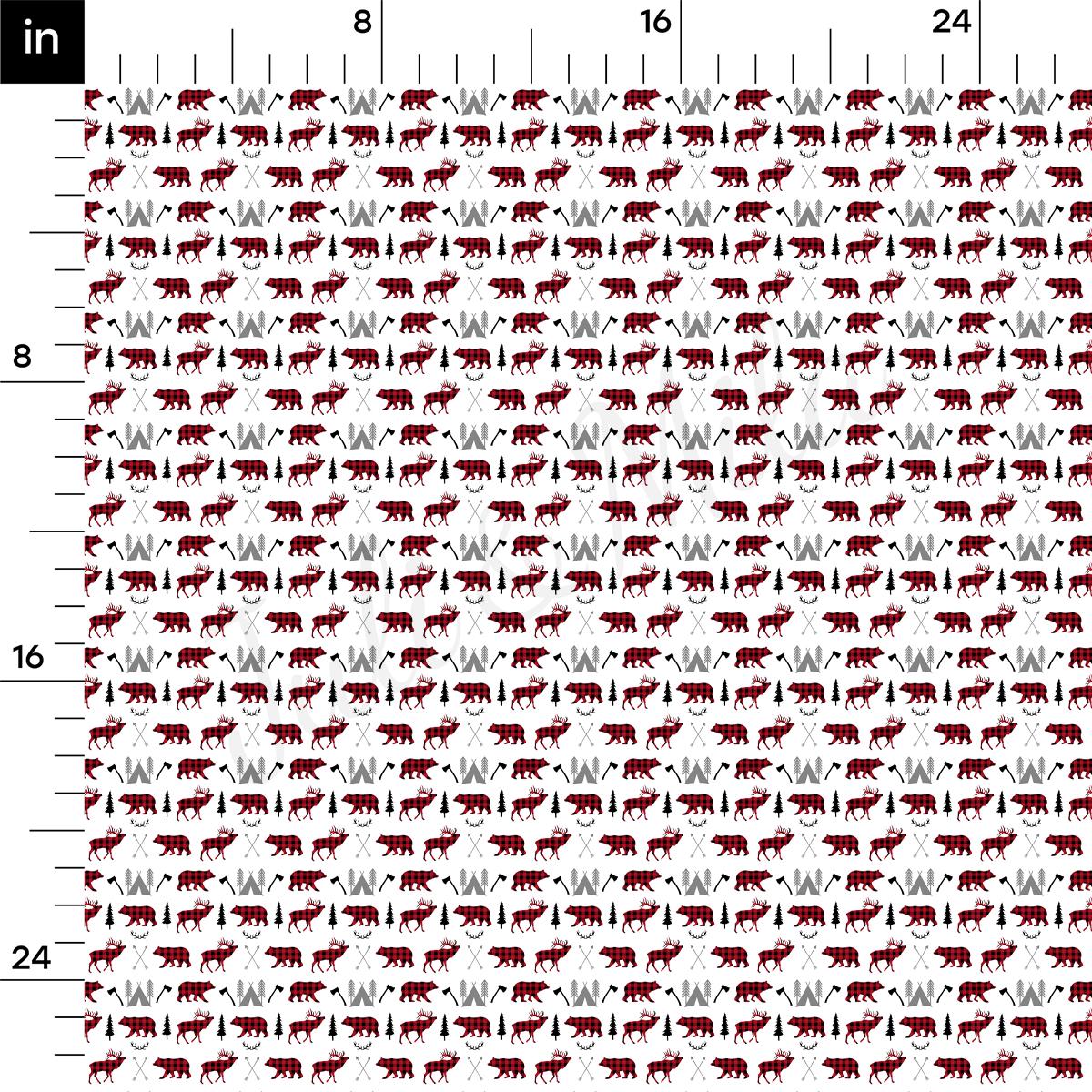 a red and white pattern with elephants on it