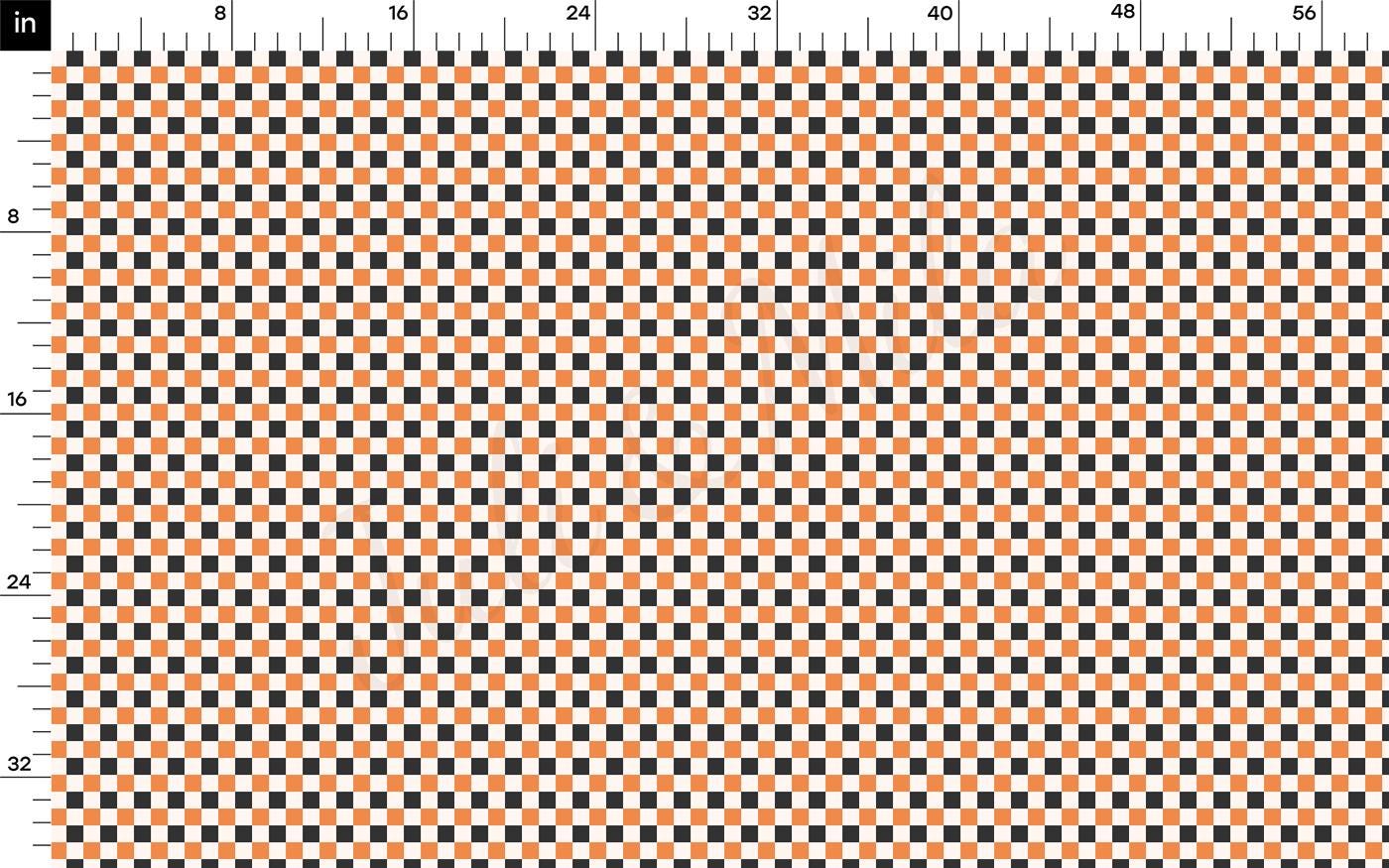 an orange and black checkered pattern on a white background