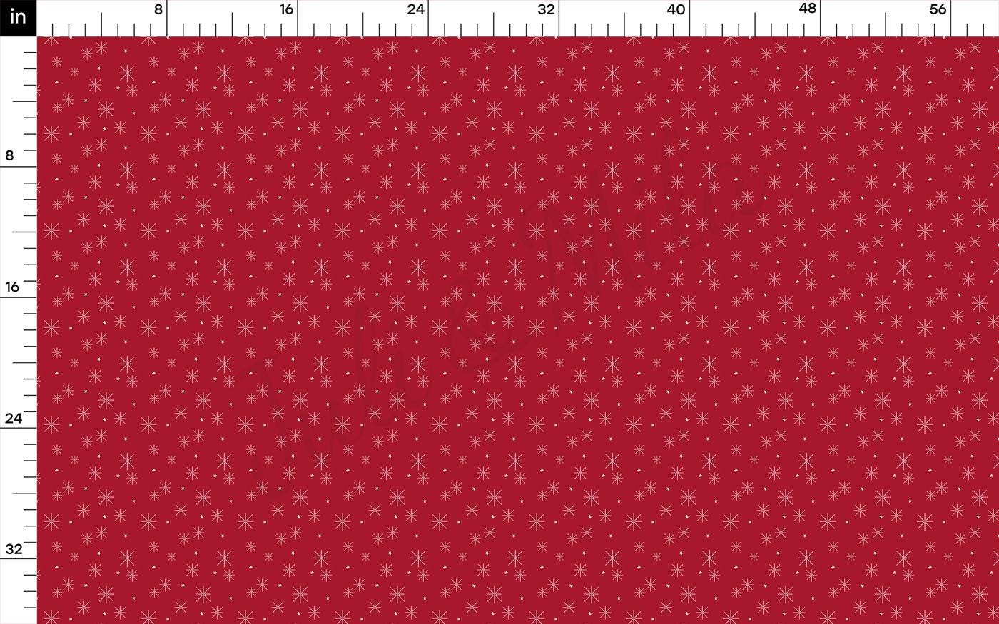a red background with white snowflakes on it