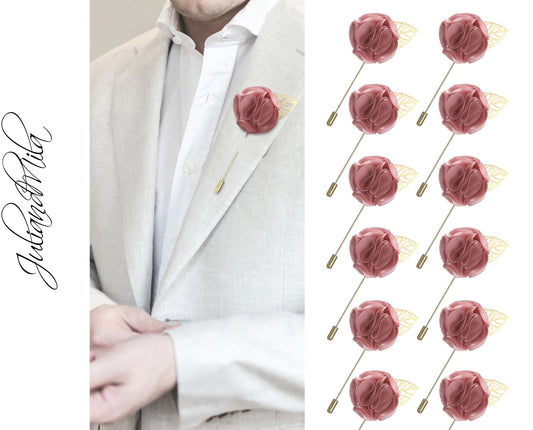 Wedding Boutonniere, Mauve Flower Lapel Pin, Lapel Pin, Lapel Pin, Wedding Lapel Pin, Men Lapel Pin, Lapel Flower, Gift, Men's Lapel