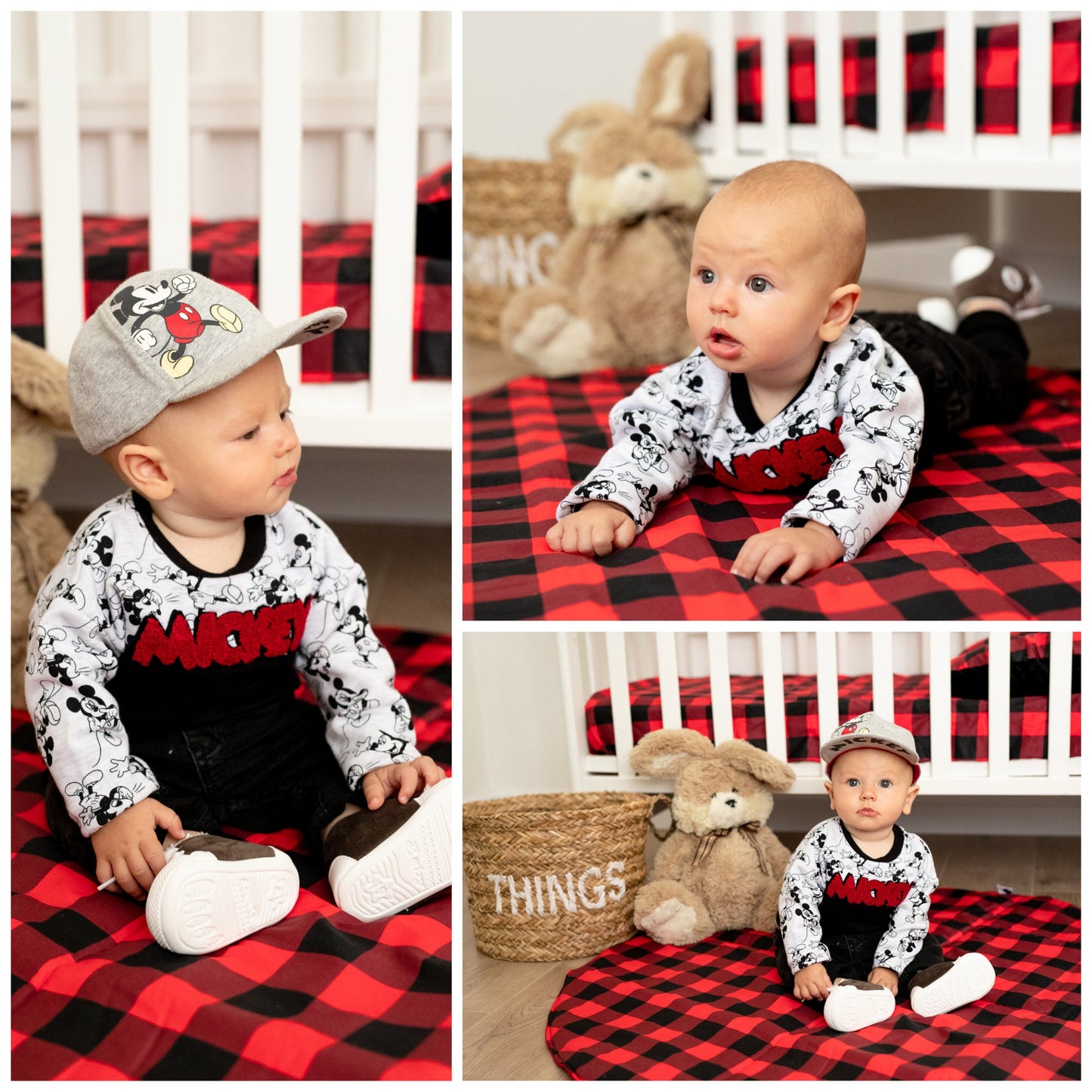 Nursing Pillow Cover,100%Cotton,Slipcover Minky Boy Girl-Woodland Nursery Decor for Baby Boys and Girls Pillow Cover Red Plaid Squares Cabin