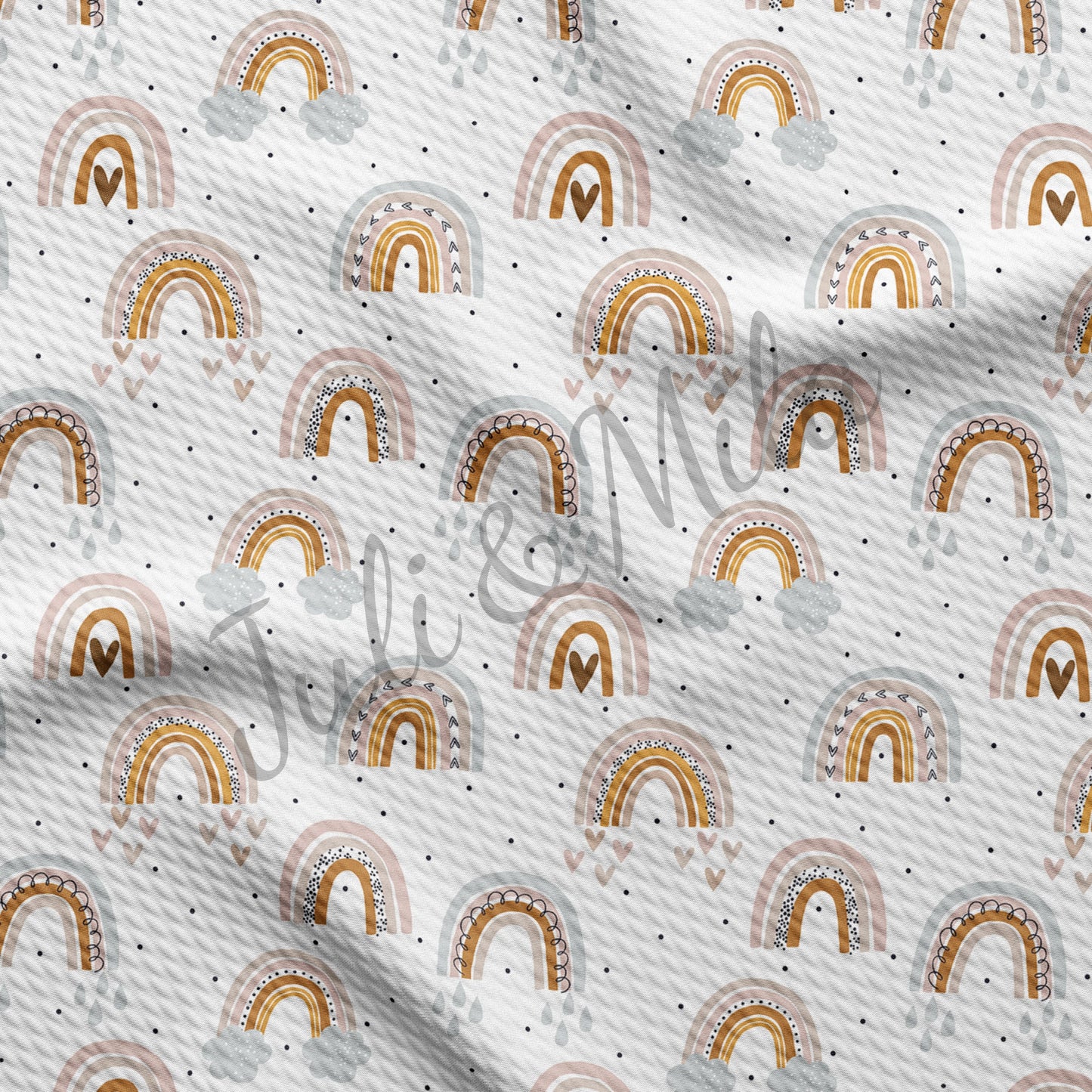 Printed Liverpool Bullet Textured Fabric Rainbow (R6)