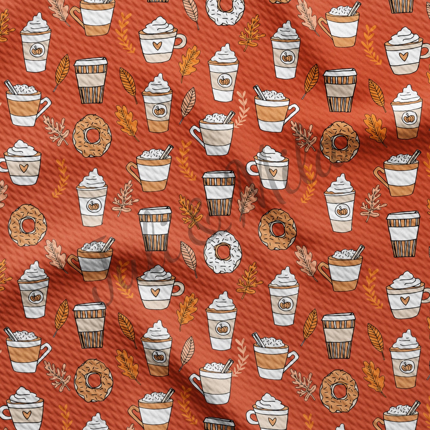 Coffee Printed Liverpool Bullet Textured Fabric coffeetime