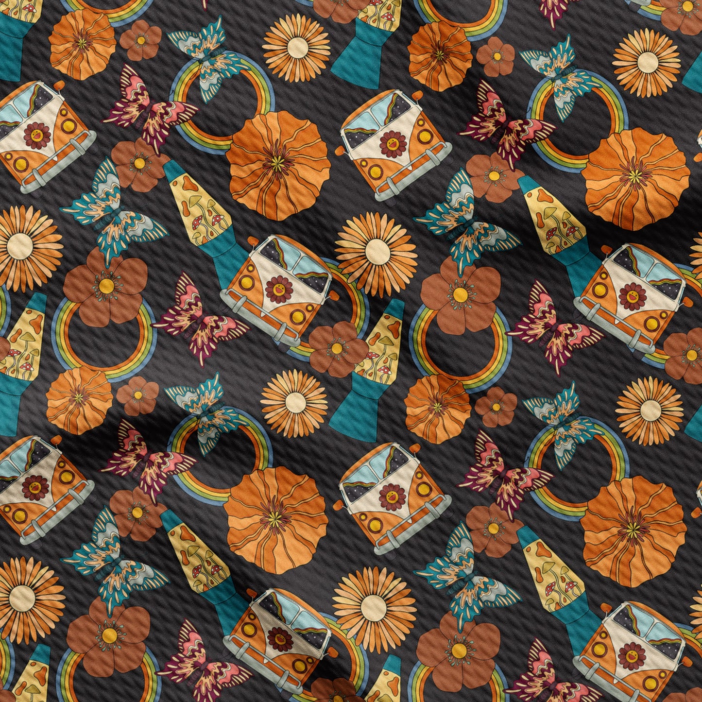 Retro Vintage Bullet Textured Fabric (Floral84)