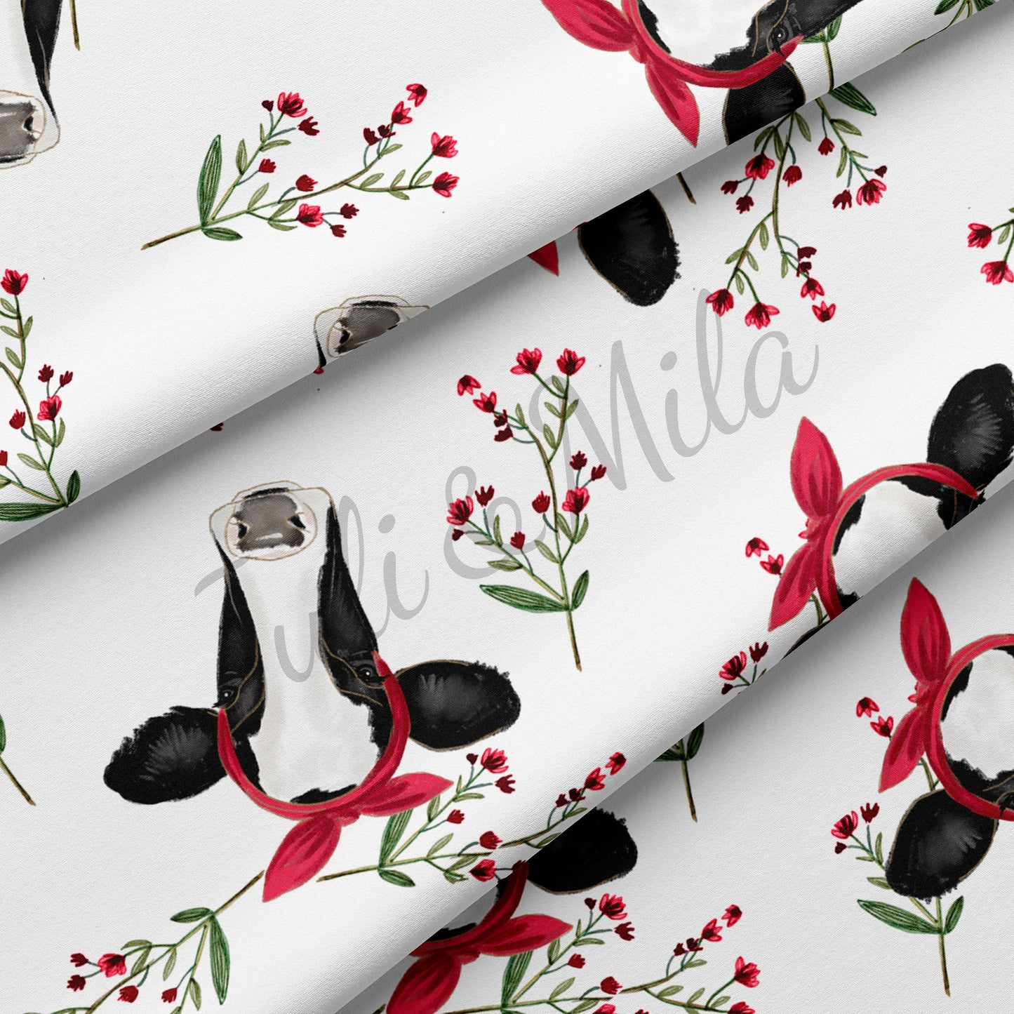 DBP Fabric Double Brushed Polyester Cow DBP25