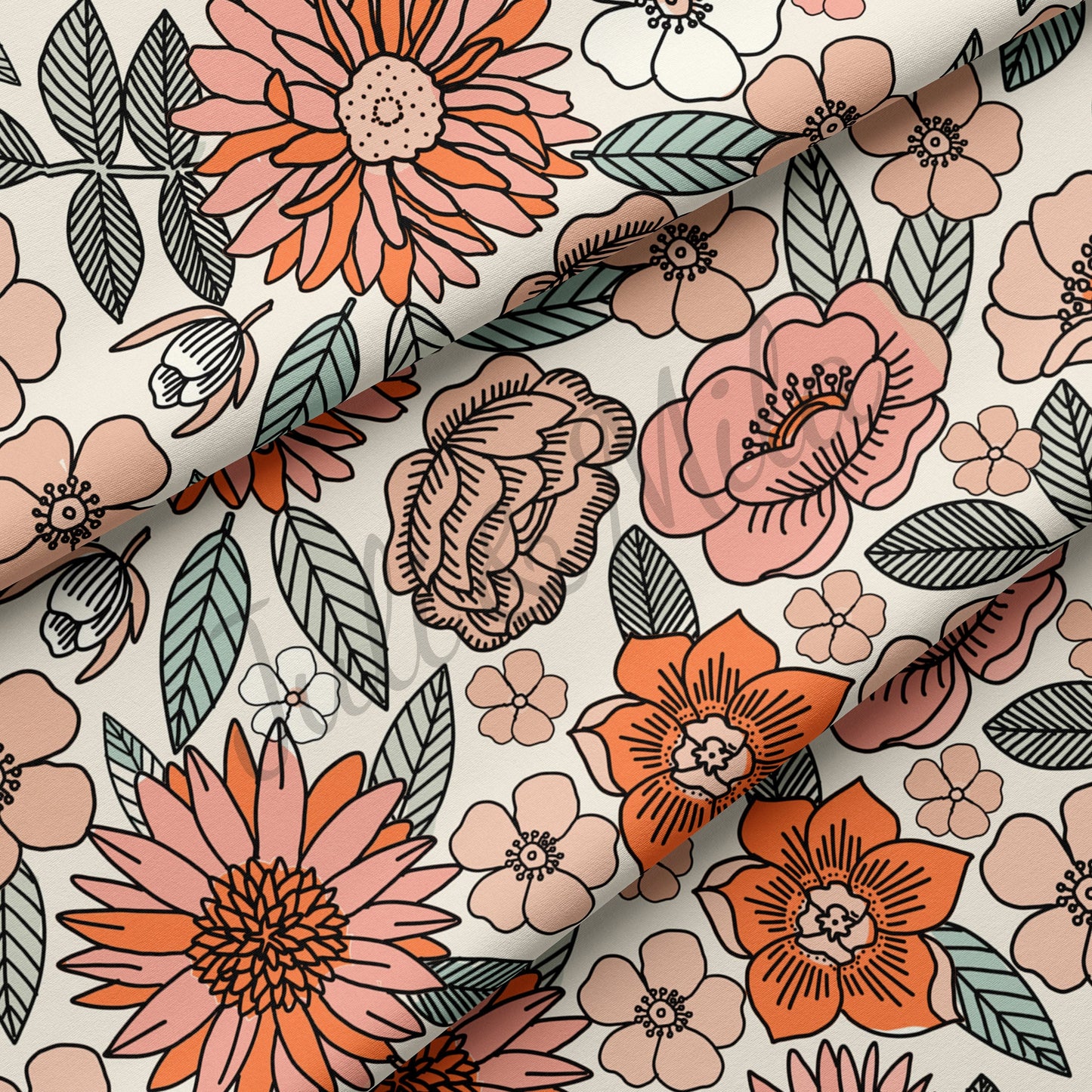 DBP Fabric Double Brushed Polyester Fabric Floral56