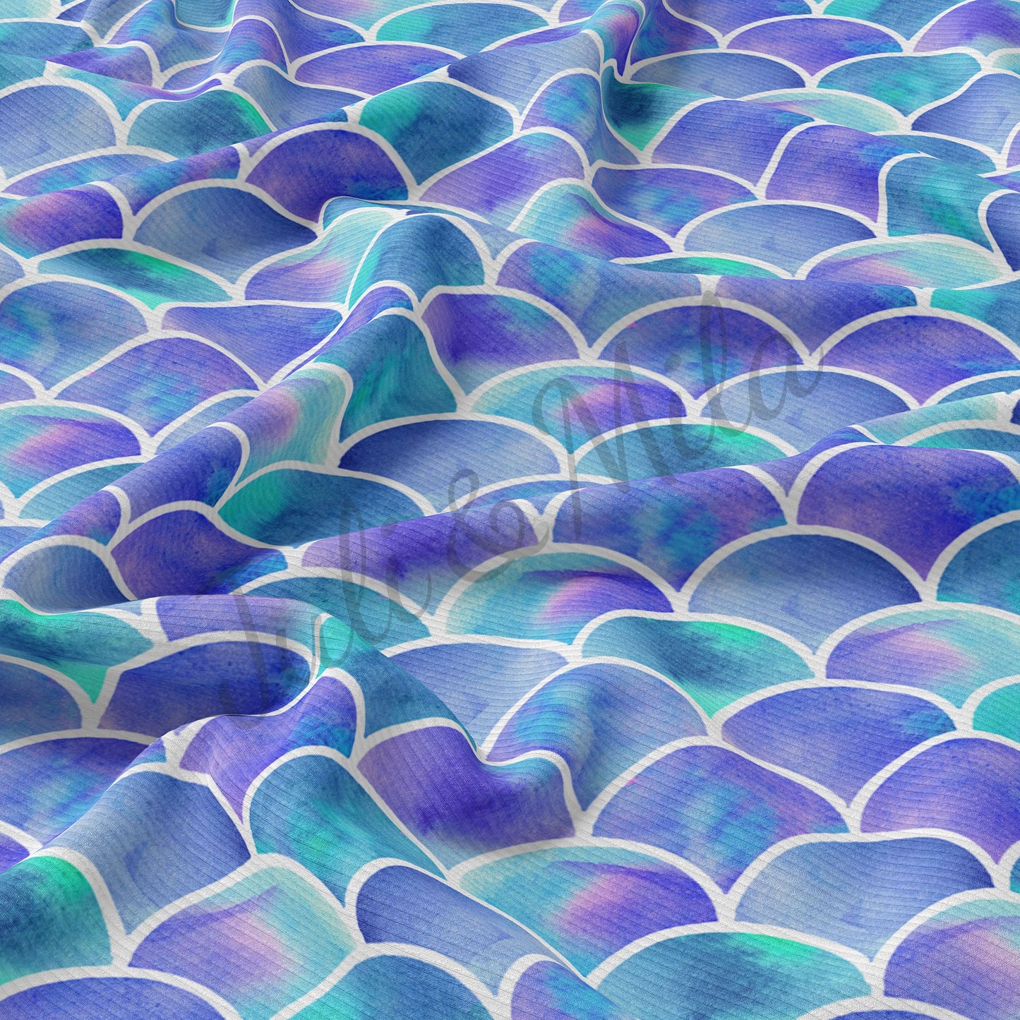 Mermaid Rib Knit Fabric Mermaid RBK27