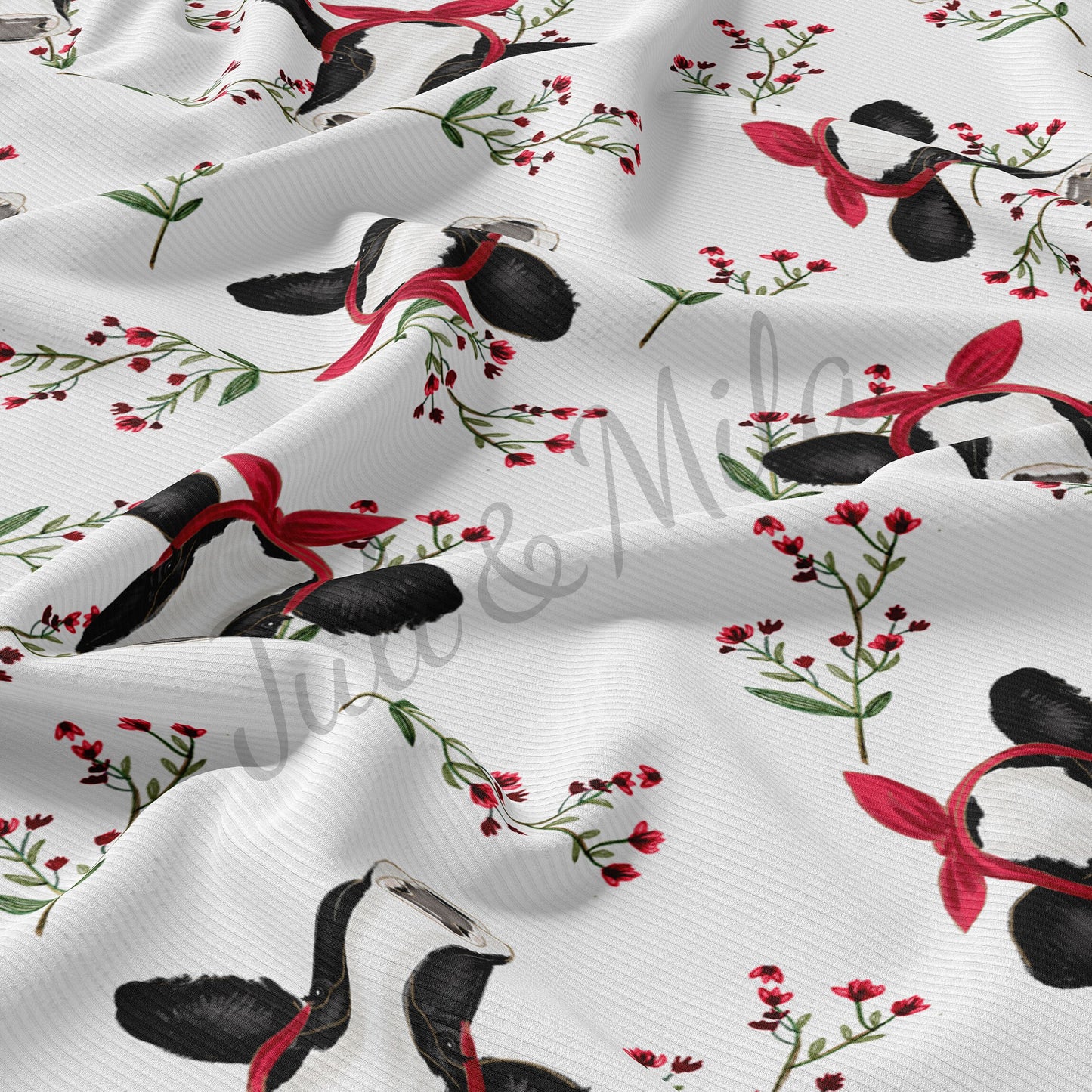 Rib Knit Fabric by the Yard Cow