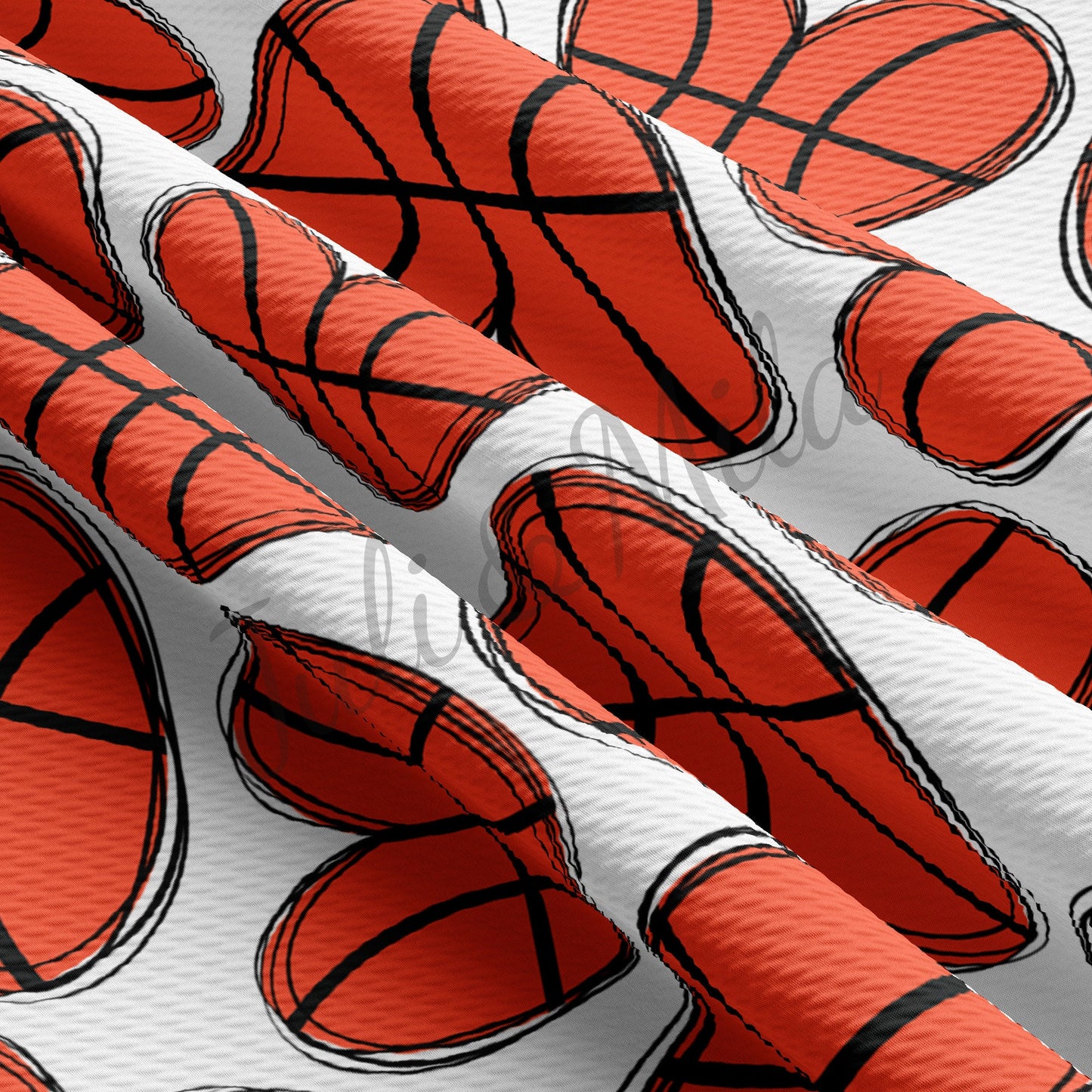 Basketball Hearts Fabric AA319