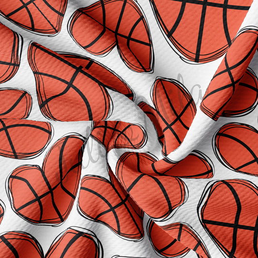 Basketball Hearts Fabric AA319