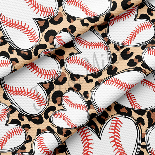 Baseball Hearts Bullet Fabric AA318