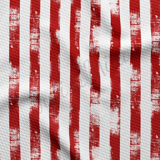 Vertical Distressed Stripes Patriotic 4th of July Fabric PT96