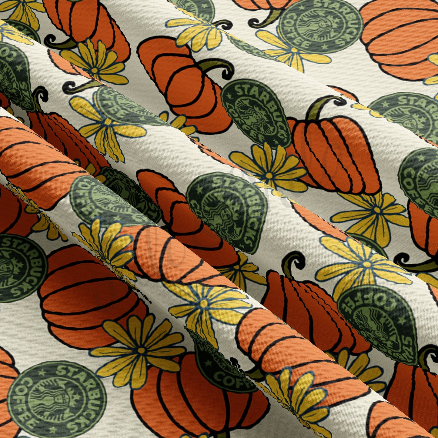 Fall Starbucks Pumpkin Bullet Fabric AA364
