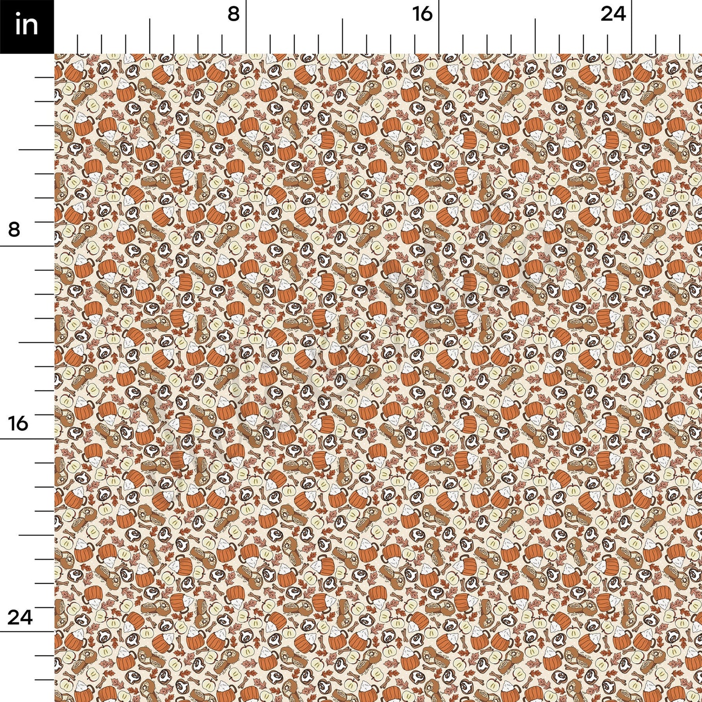 Apples Pumpkin Spice Latte Bullet Fabric AA707