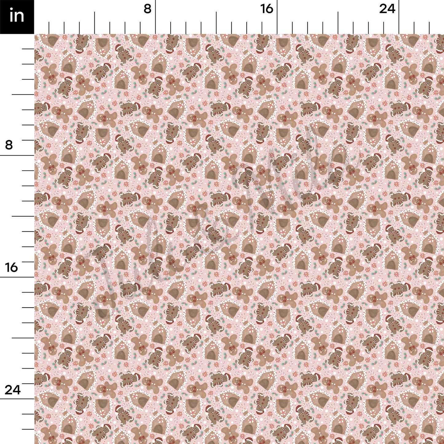 Gingerbread Pink Christmas Bullet Fabric AA719