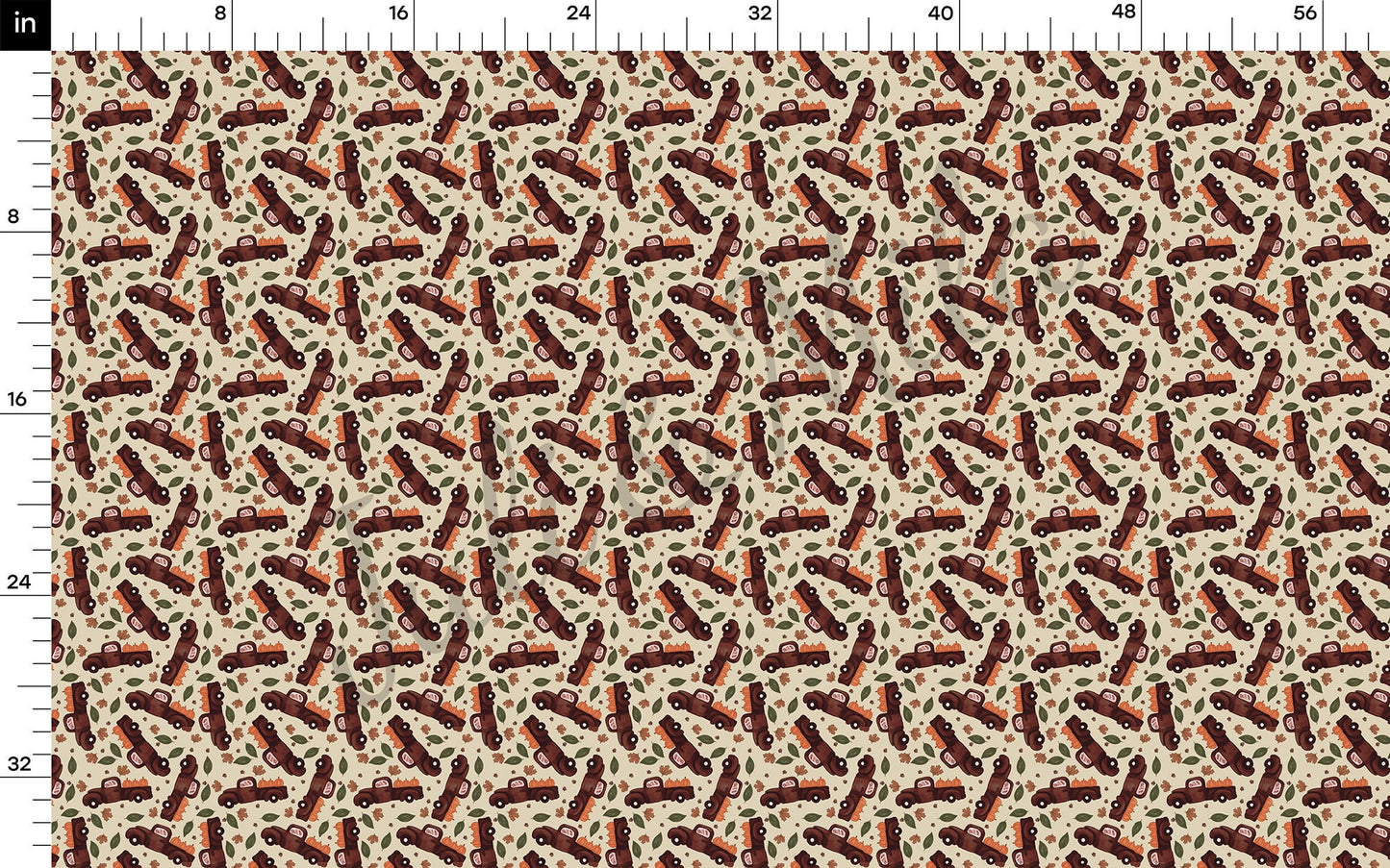 Fall Autumn Truck Pumpkin Bullet Fabric AA731