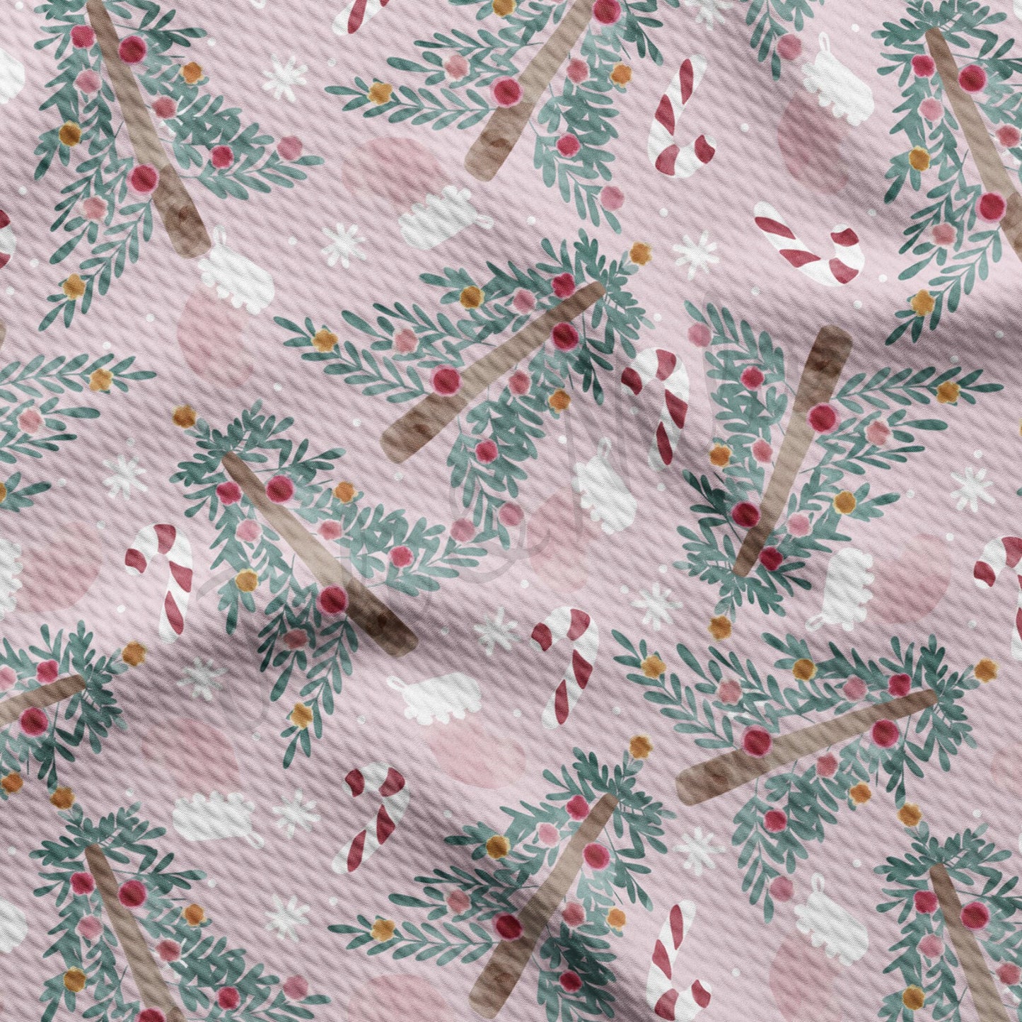 Pink Christmas Tree Bullet Fabric AA732