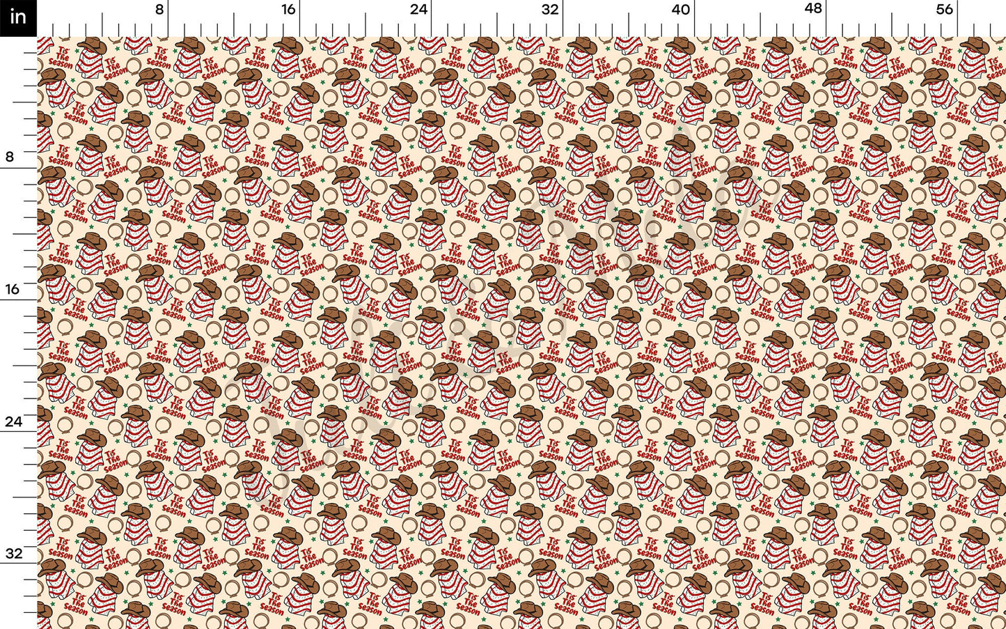 Christmas Western Cowboy Bullet Textured Fabric AA1069