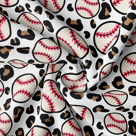 Baseball Cheetah Leopard Bullet Textured Fabric AA932