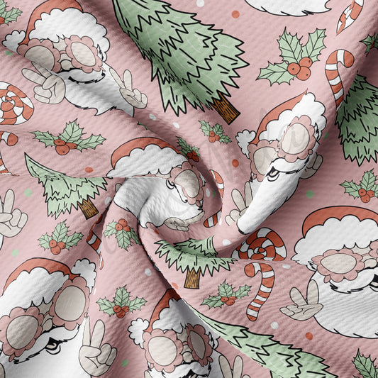Christmas Santa Bullet Textured Fabric AA1001