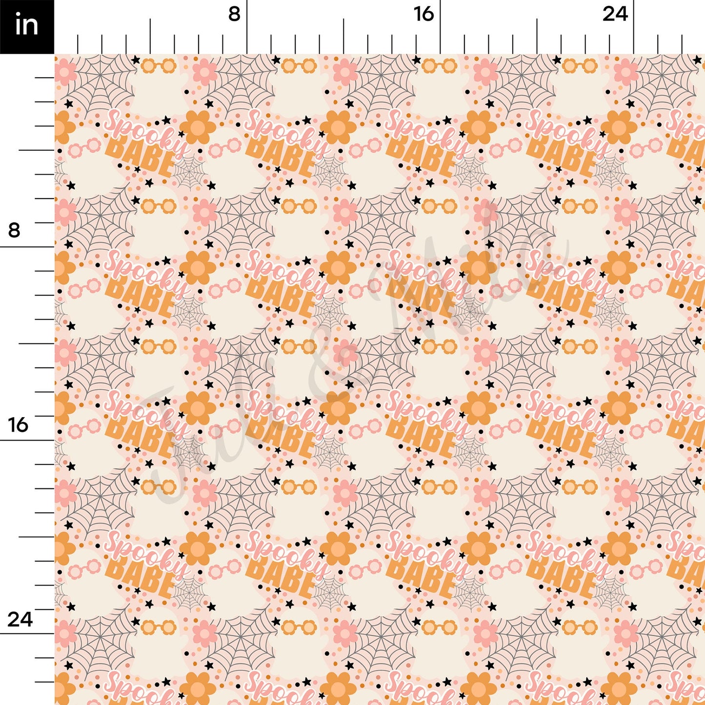 Spooky Babe Pumpkin Bullet Fabric AA1008