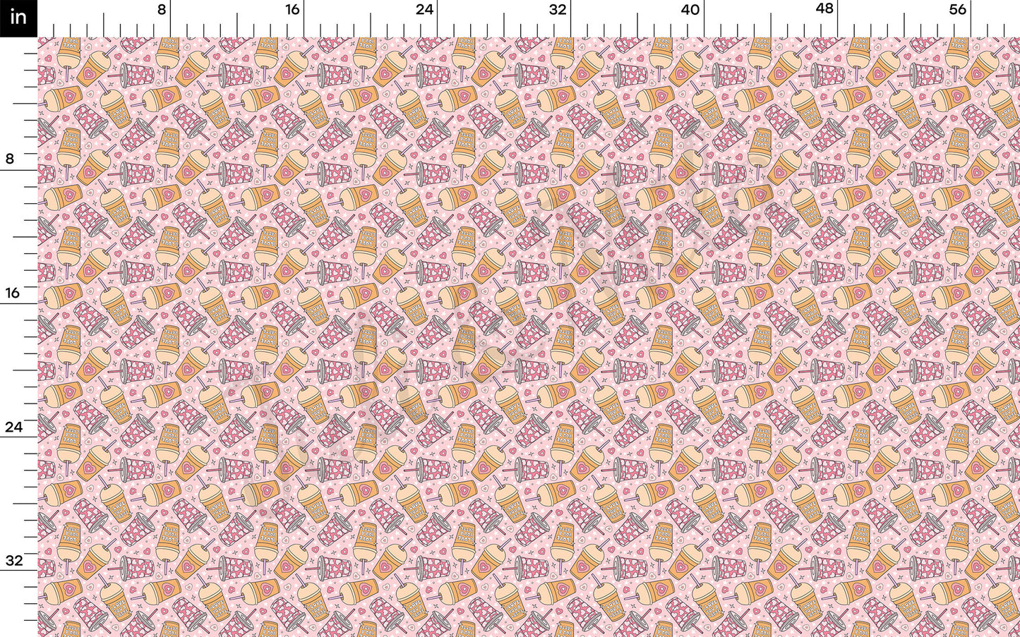 I love you a latte Valentines Day Bullet Fabric AA1212