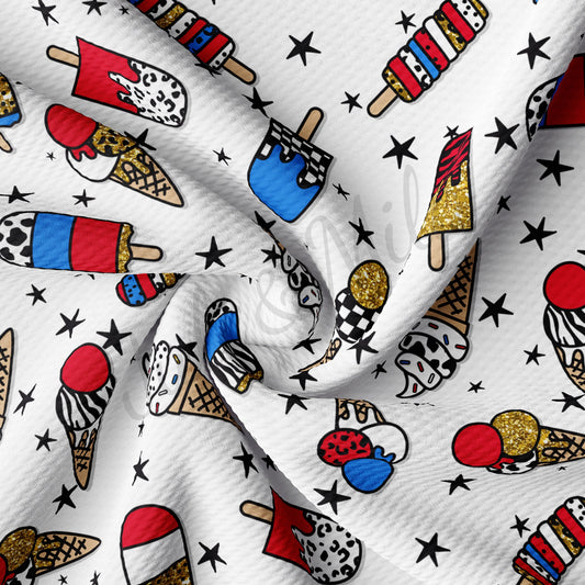 Patriotic 4th of July Bullet Textured Fabric AA1282