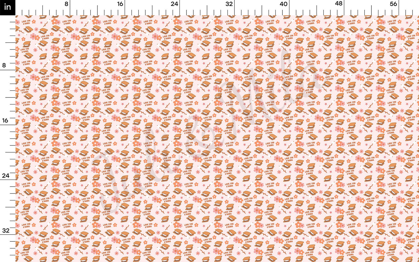 Love you SMore Valentines Day Fabric AA1195