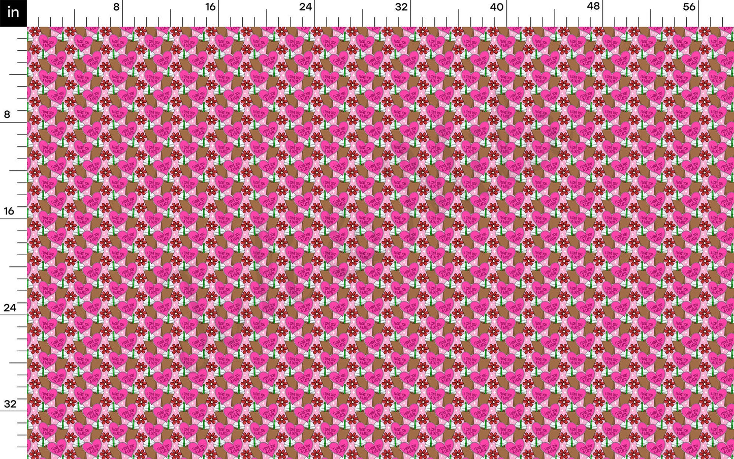 I love you a latte Valentines Day Bullet Fabric AA1196
