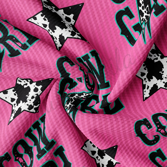 Cow Girl Western Bullet Textured Fabric AA1347